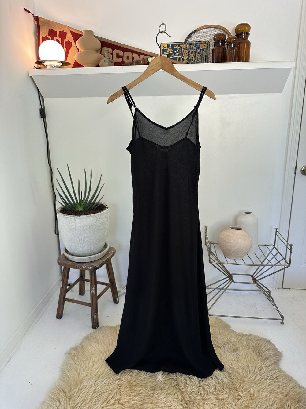 Vintage 90s Jonathan Martin Sheer Maxi Dress Size 5